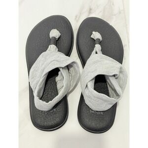 Sanuk Yoga Sling Womens Size  8 Shoes Gray Black Thong Comfort Foam Sandals